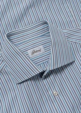 Brioni blue and white striped shirt мужская рубашка1 фото