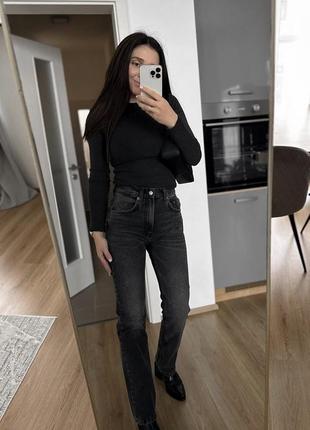 Джинси джинсы zara straight графіт сірі xs 34 s 36 м 38