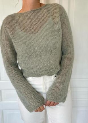 Базовый свитер оверсайз из мохера на шёлке1 фото