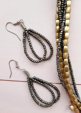 Ожерелье и серьги набор украшений колье3 фото
