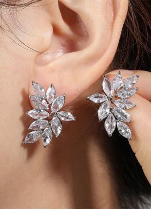 Серьги вечерние под серебро