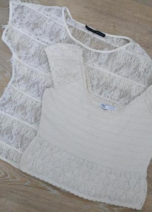 Zara прозрачная блуза s.4 фото