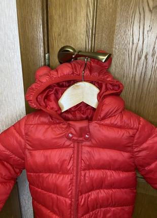 Куртка детская. куртка с ушками красная2 фото