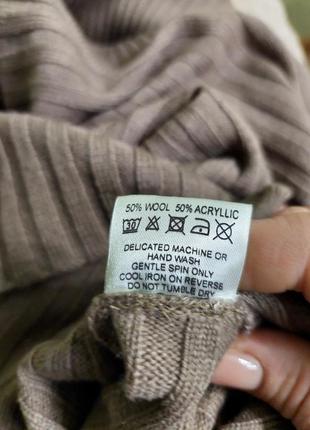 Вовняне пончо- светр кольору мокко6 фото