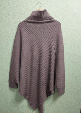 Вовняне пончо- светр кольору мокко3 фото