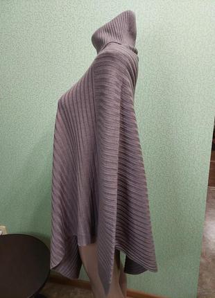 Вовняне пончо- светр кольору мокко10 фото