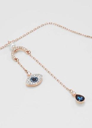 Срібний кулон swarovski symbolic evil eye y necklace