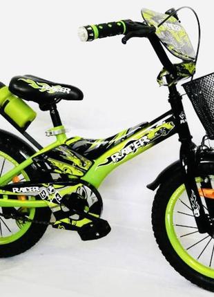 Велосипед дитячий racer-boy 16"  зелений з 3 до 6 років1 фото