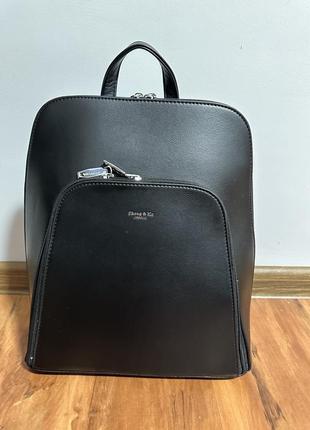 Рюкзак черный городской для учебы эко кожа1 фото