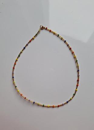 Новая подвеска ожерелье колье тренд shein кулон золотого цвета трендовая цепочка из бисера