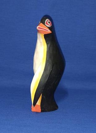 Пингвин деревянный винтажный художественная резьба по дереву2 фото