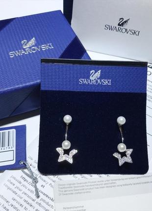 Срібні сережкипусеты-гвоздики swarovski