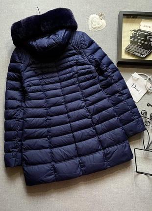 Дуже теплий, натуральний, якісний, пуховик, пальто, синій, зимовий, snowimage, натуральне хутро, пух,5 фото