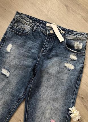 Женские рваные джинсы, летние джинсы,6 фото