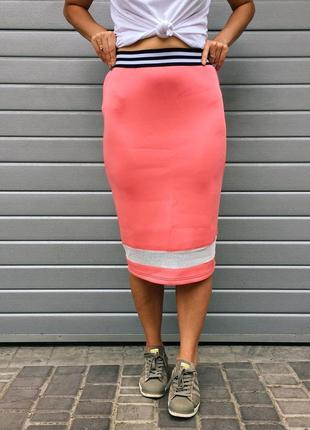 Неопреновая юбка миди7 фото