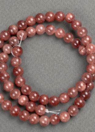 Намистины селенит (им.) на леске гладкий шарик d- 6,5мм+- l-40см +-