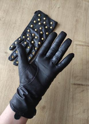 Стильные женские кожаные перчатки  h&m. размер 6,5 ( s)4 фото
