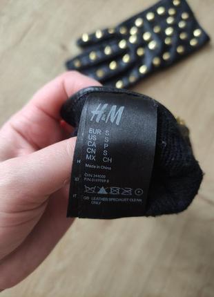 Стильные женские кожаные перчатки  h&m. размер 6,5 ( s)7 фото