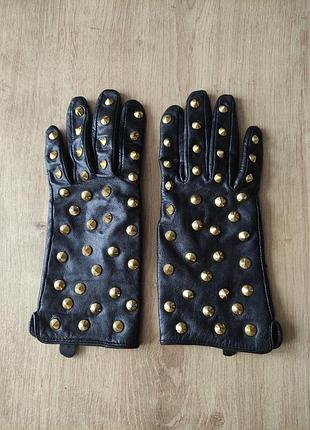 Стильні жіночі шкіряні рукавички h&m. розмір 6,5 (s)