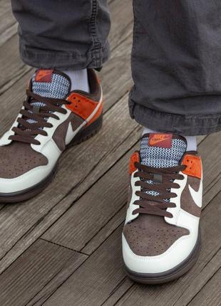 Кроссовки nike sb dunk velvet brown and rugged orange1 фото