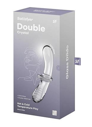 Двусторонний стеклянный дилдо satisfyer double crystal transparent, боросиликатное стекло, унисекс 5
