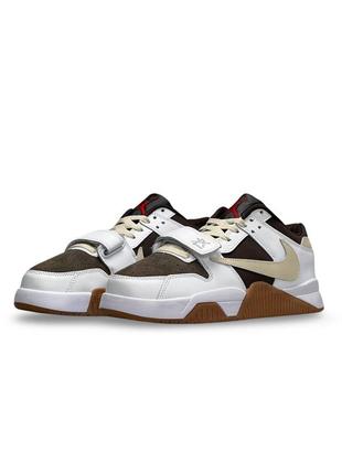 Мужские кроссовки nike air jordan x travis scott “cut thestart” white взуття gum