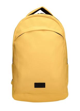 Вместительный женский желтый рюкзак для спортзала4 фото