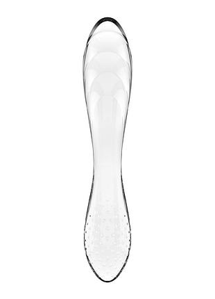 Двусторонний стеклянный дилдо satisfyer dazzling crystal 1 transparent, очень прочный, без стоппера 2