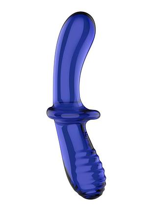 Двусторонний стеклянный дилдо satisfyer double crystal light blue, боросиликатное стекло, унисекс 4