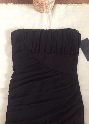 Платье без бретелек zara коктейльное черное 3
