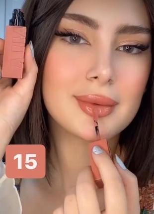 Стійка рідка помада для губ maybelline superstay vinyl ink liquid lipstick тон відтінок 15 peachy 4.2 мл нюдова нюд