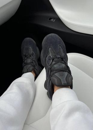 Женские кроссовки adidas yeezy 500 black черного цвета7 фото