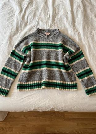 Urban outfitters серый полосатый свитер, размер l3 фото