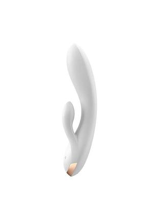 Вібратор кролик satisfyer double flex white feromon 2