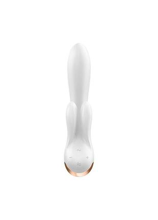 Вібратор кролик satisfyer double flex white feromon 3