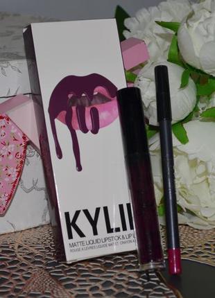 Фирменный набор для губ kylie cosmetics lip kit kourt k1 фото