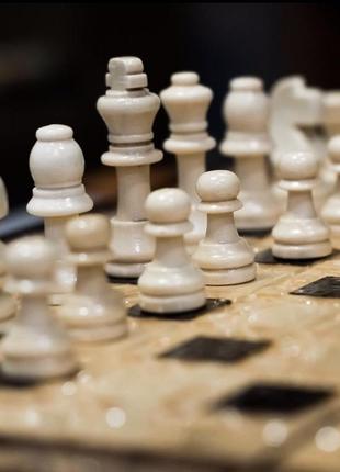 Комплект маленьких шахматных фигур из дерева, липа, арт.8090251 фото