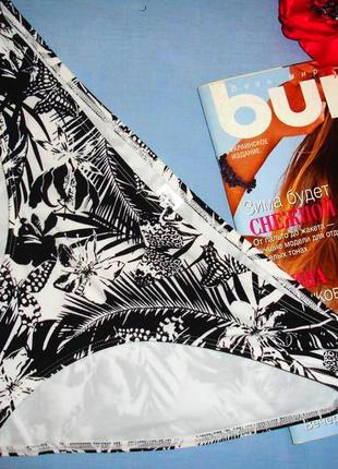 Низ от купальника раздельного трусики женские плавки размер 48 / 14 черные цветочные