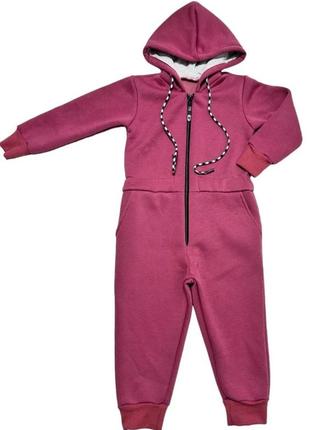 Качественный теплый детский ромпер трехнитка на флисе/утепленный флисовый комбинезон, сплошной теплый костюм5 фото