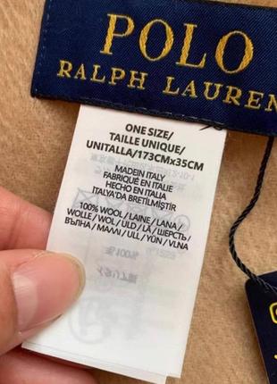 Шарф polo ralph lauren бежевый серый красный черный шерстяной4 фото