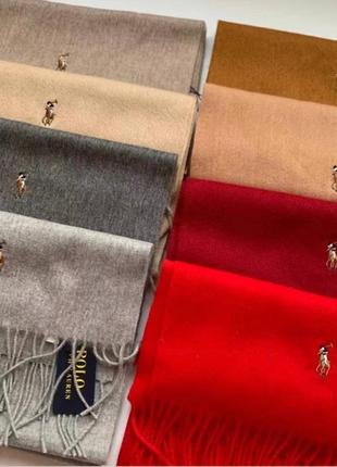 Шарф polo ralph lauren бежевый серый красный черный шерстяной 7