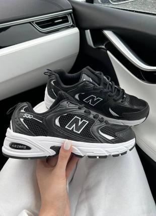 Женские кроссовки new balance 530 black white черного с белым цветами1 фото