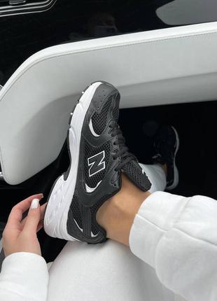 Женские кроссовки new balance 530 black white черного с белым цветами7 фото