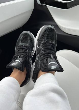 Женские кроссовки new balance 530 black white черного с белым цветами6 фото