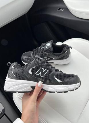 Женские кроссовки new balance 530 black white черного с белым цветами2 фото