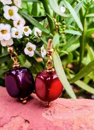 Серьги "сердоликовый дождь"