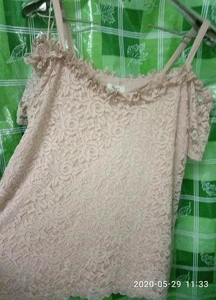 Шикарна мереживна блузка маєчка papaya 16p 50-52р