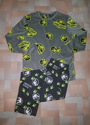 Комплект, пижама велюр-котон jurassic world primark 8-10 лет 134-140 см1 фото