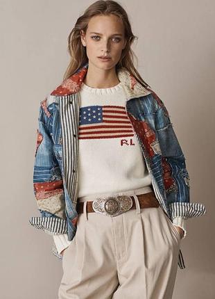 Свитер с флагом polo ralph lauren белый синий
