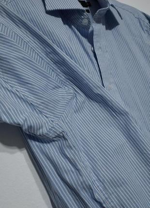 Акция 🔥1+1=3  3=4🔥 m l 48 50 идеал dressman рубашка мужская в полоску голубая zxc2 фото